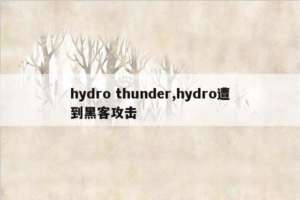 hydro thunder,hydro遭到黑客攻击