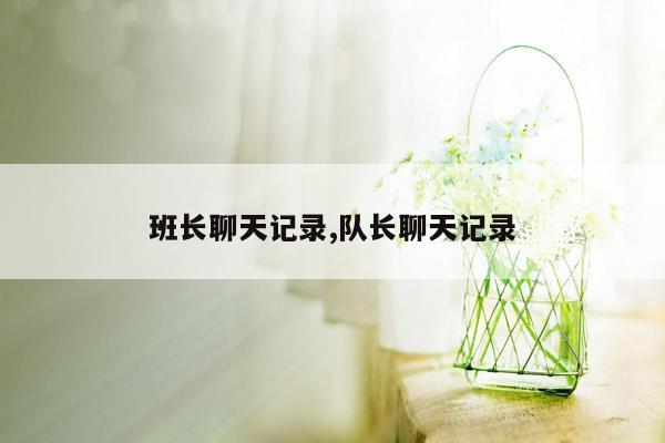 班长聊天记录,队长聊天记录