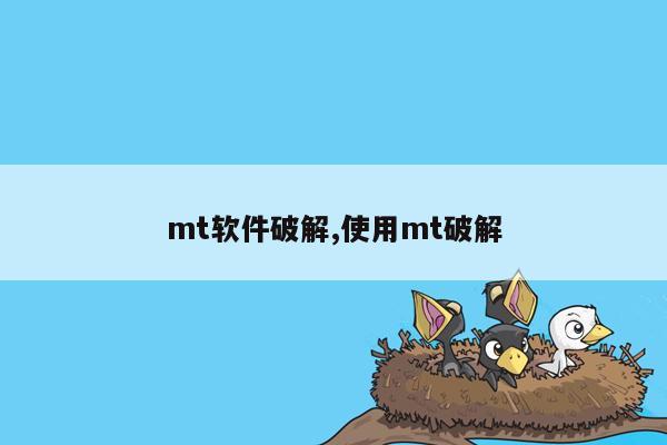 mt软件破解,使用mt破解