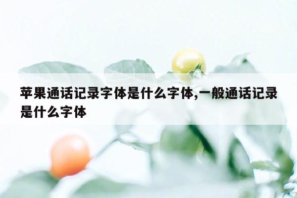 苹果通话记录字体是什么字体,一般通话记录是什么字体