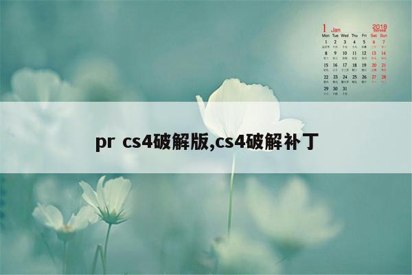 pr cs4破解版,cs4破解补丁