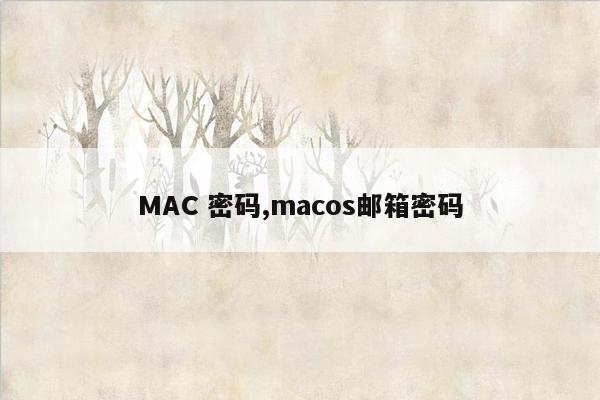 MAC 密码,macos邮箱密码