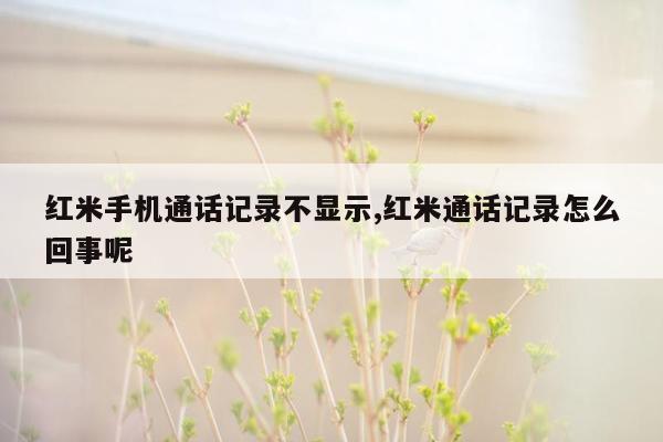 红米手机通话记录不显示,红米通话记录怎么回事呢