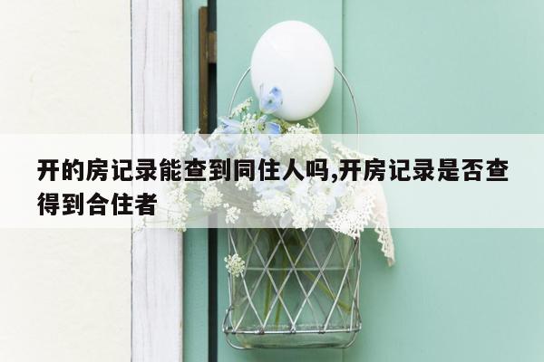 开的房记录能查到同住人吗,开房记录是否查得到合住者