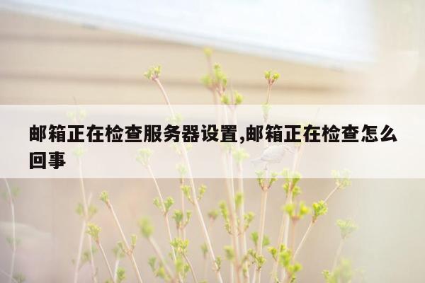 邮箱正在检查服务器设置,邮箱正在检查怎么回事