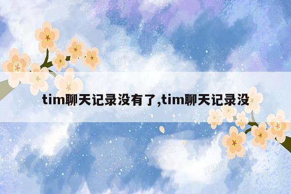 tim聊天记录没有了,tim聊天记录没