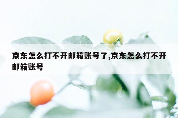 京东怎么打不开邮箱账号了,京东怎么打不开邮箱账号