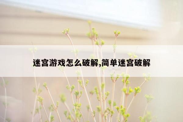 迷宫游戏怎么破解,简单迷宫破解