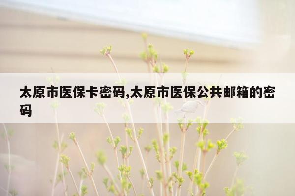 太原市医保卡密码,太原市医保公共邮箱的密码