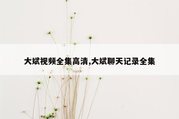 大斌视频全集高清,大斌聊天记录全集