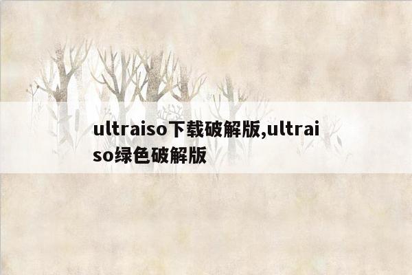 ultraiso下载破解版,ultraiso绿色破解版