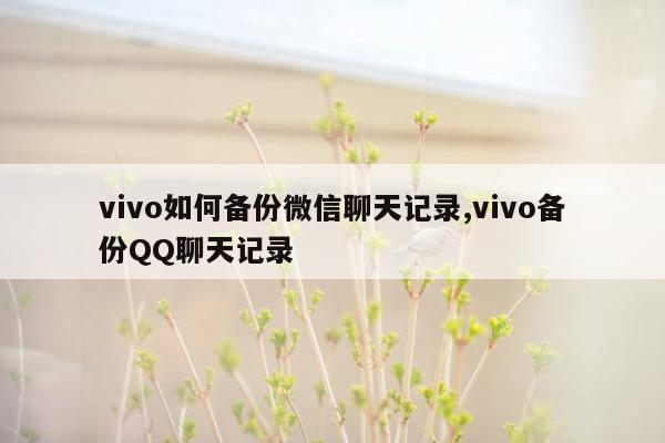 vivo如何备份微信聊天记录,vivo备份QQ聊天记录