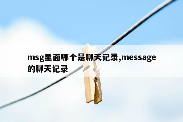 msg里面哪个是聊天记录,message的聊天记录