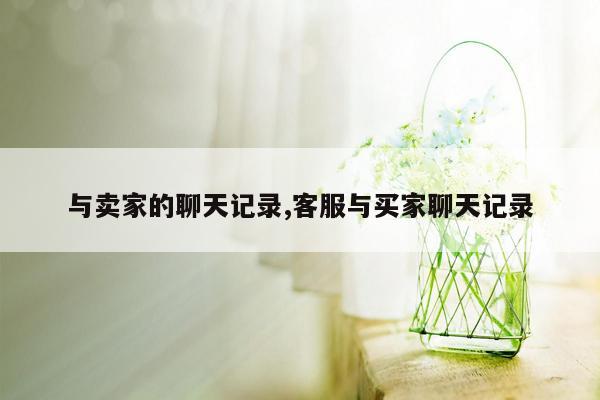 与卖家的聊天记录,客服与买家聊天记录