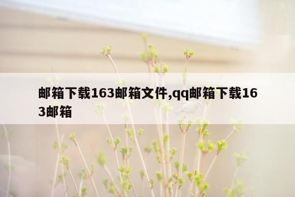 邮箱下载163邮箱文件,qq邮箱下载163邮箱