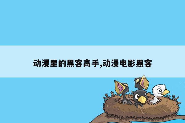 动漫里的黑客高手,动漫电影黑客