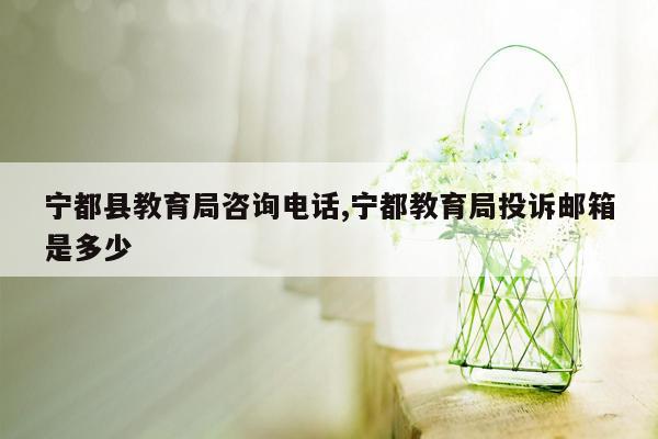 宁都县教育局咨询电话,宁都教育局投诉邮箱是多少