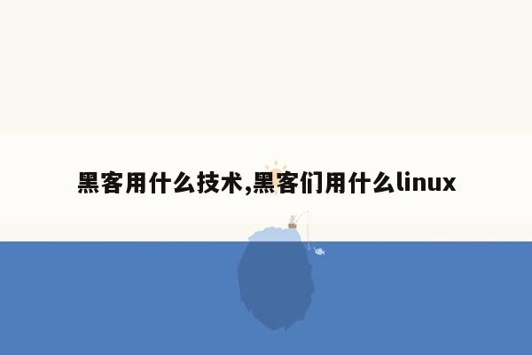 黑客用什么技术,黑客们用什么linux