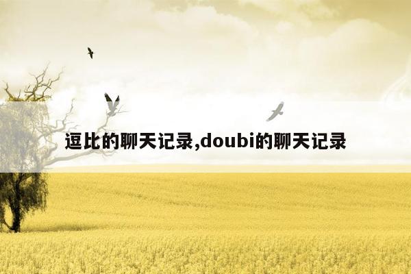 逗比的聊天记录,doubi的聊天记录