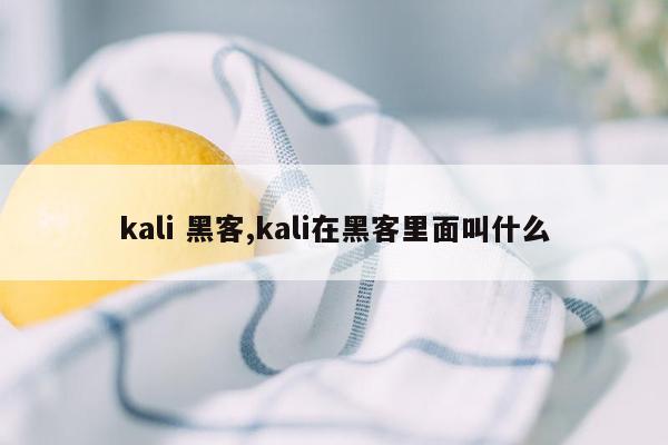 kali 黑客,kali在黑客里面叫什么