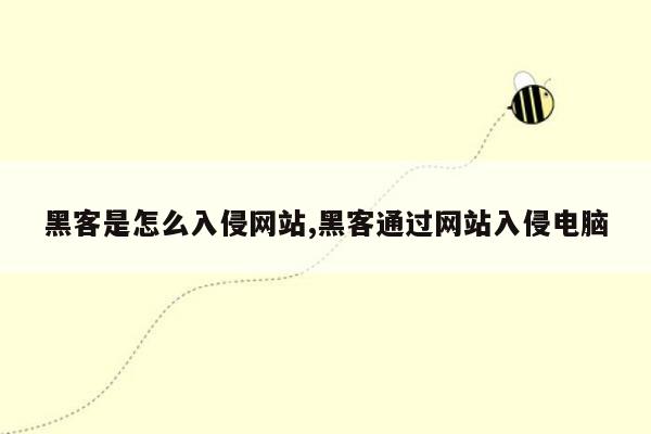 黑客是怎么入侵网站,黑客通过网站入侵电脑