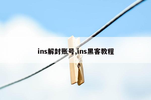 ins解封账号,ins黑客教程