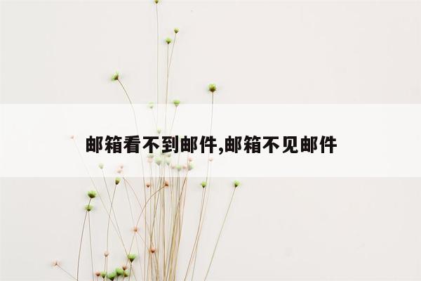 邮箱看不到邮件,邮箱不见邮件