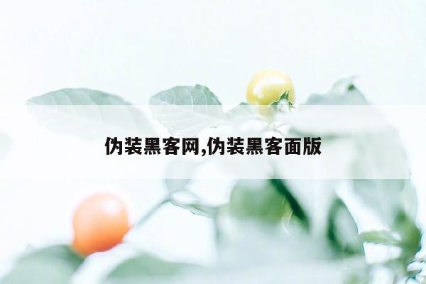 伪装黑客网,伪装黑客面版