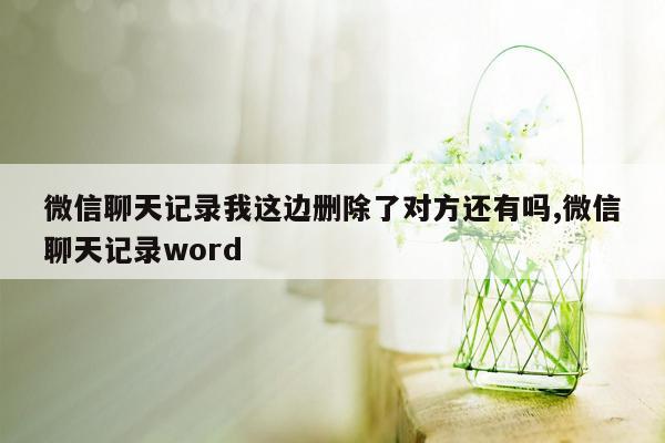 微信聊天记录我这边删除了对方还有吗,微信聊天记录word