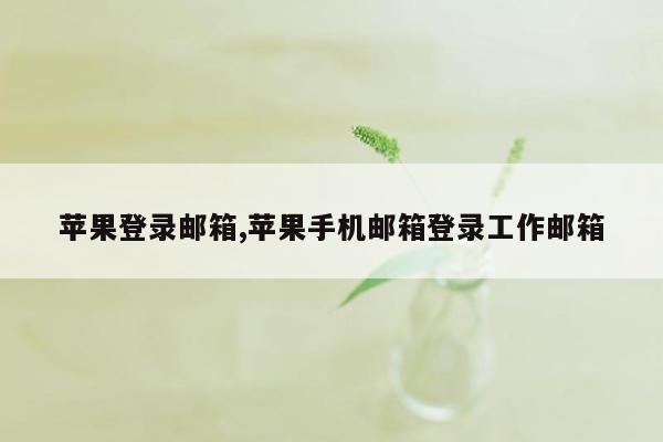 苹果登录邮箱,苹果手机邮箱登录工作邮箱