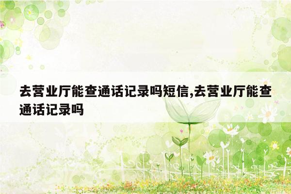 去营业厅能查通话记录吗短信,去营业厅能查通话记录吗