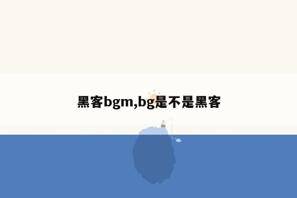 黑客bgm,bg是不是黑客