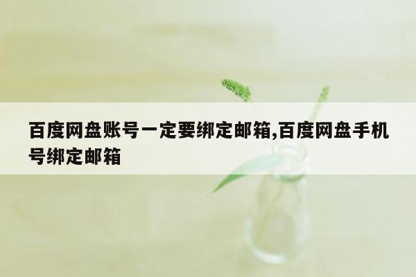 百度网盘账号一定要绑定邮箱,百度网盘手机号绑定邮箱