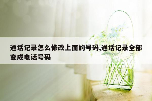 通话记录怎么修改上面的号码,通话记录全部变成电话号码