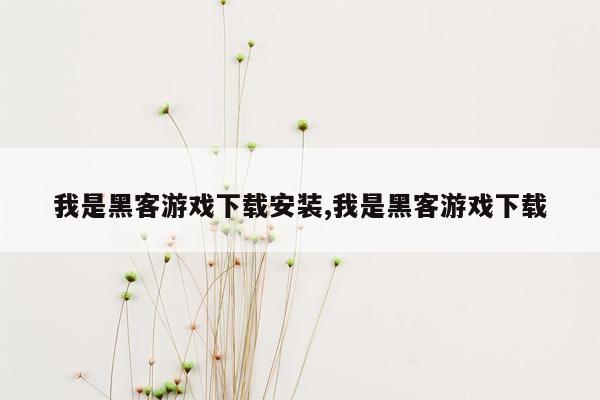 我是黑客游戏下载安装,我是黑客游戏下载