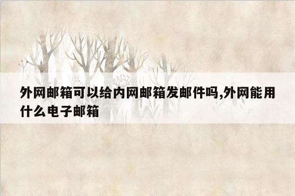 外网邮箱可以给内网邮箱发邮件吗,外网能用什么电子邮箱