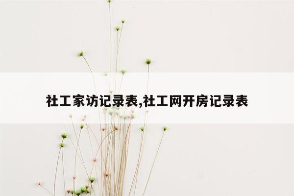 社工家访记录表,社工网开房记录表