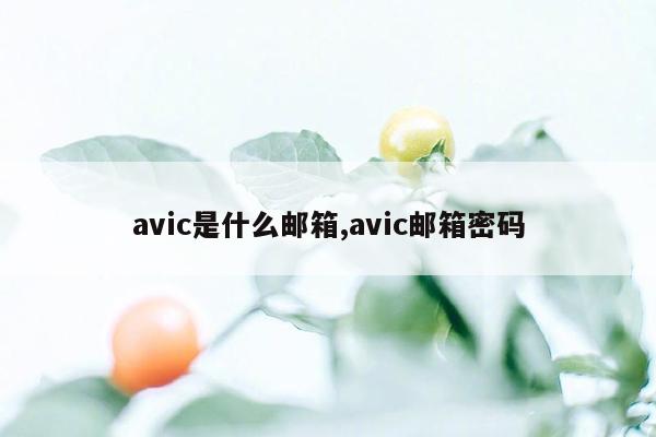 avic是什么邮箱,avic邮箱密码