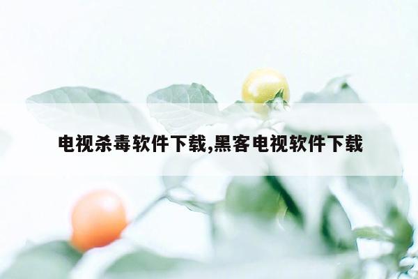 电视杀毒软件下载,黑客电视软件下载