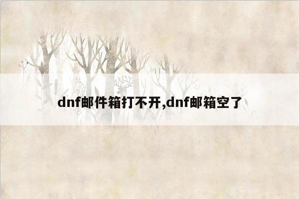 dnf邮件箱打不开,dnf邮箱空了