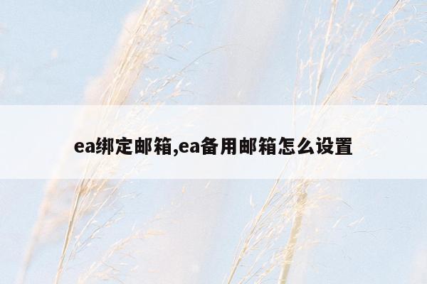 ea绑定邮箱,ea备用邮箱怎么设置