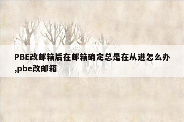 PBE改邮箱后在邮箱确定总是在从进怎么办,pbe改邮箱