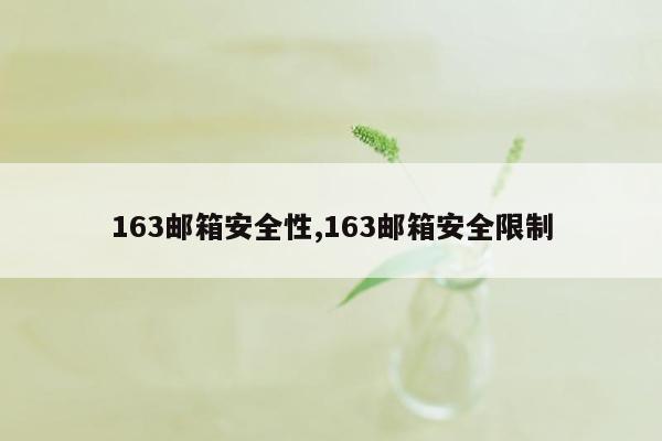 163邮箱安全性,163邮箱安全限制