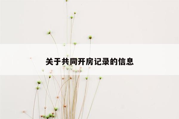 关于共同开房记录的信息