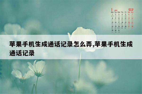 苹果手机生成通话记录怎么弄,苹果手机生成通话记录