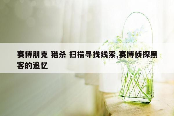 赛博朋克 猎杀 扫描寻找线索,赛博侦探黑客的追忆