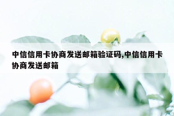 中信信用卡协商发送邮箱验证码,中信信用卡协商发送邮箱