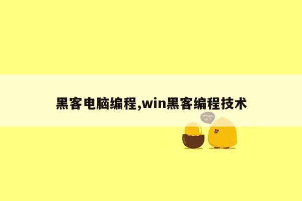 黑客电脑编程,win黑客编程技术