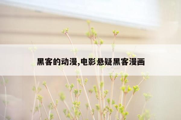 黑客的动漫,电影悬疑黑客漫画