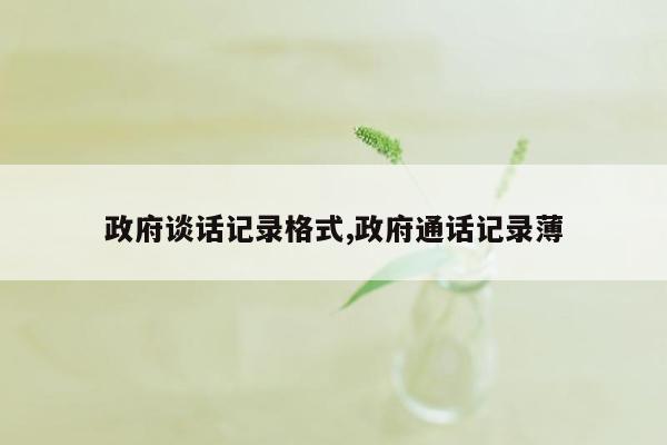 政府谈话记录格式,政府通话记录薄